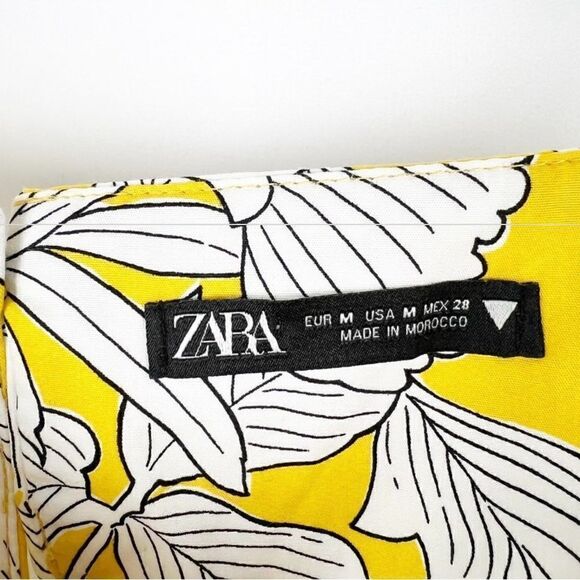 Zara Blogger Favourite Yellow Printed Poplin Midi Dress - Picture 12 of 13